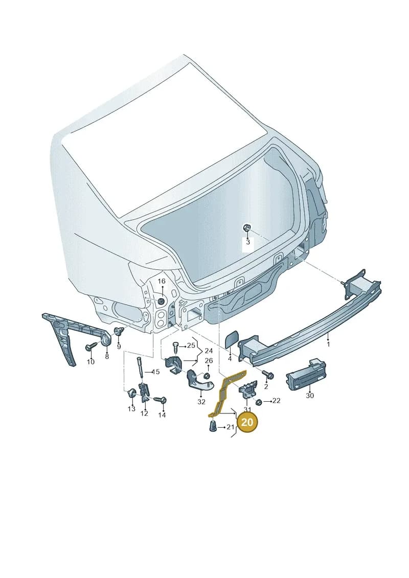 8W9807329A — Audi A5 Sportback (2016-2025) diagram 849807500, position 20