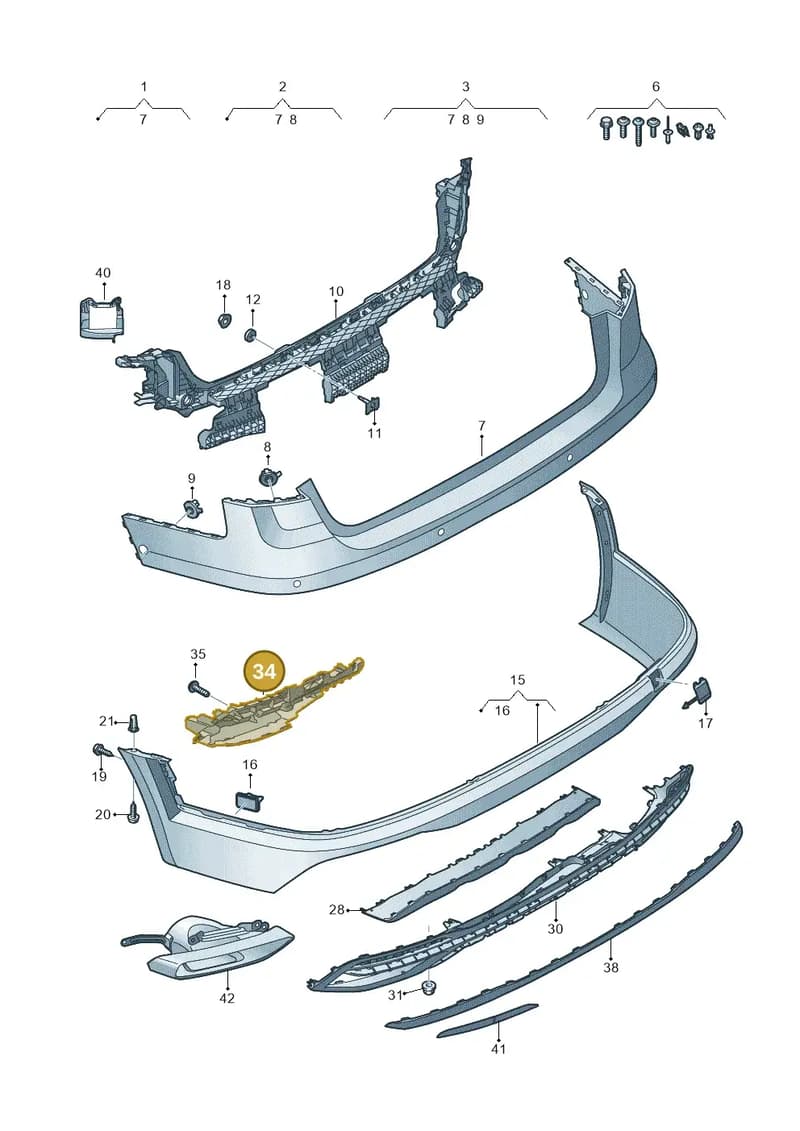 8W9807348A — Audi A4 (2015-2025) diagram 849807850, position 34