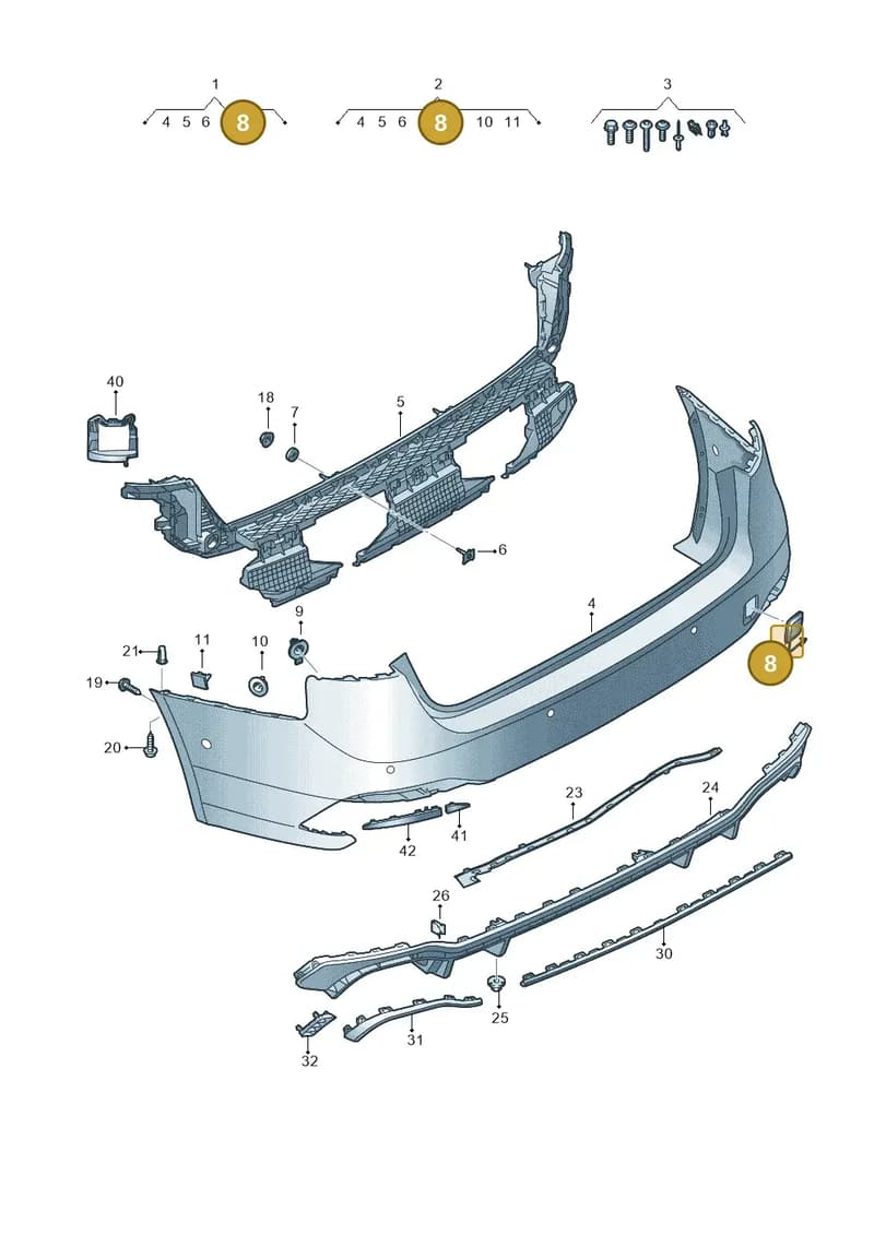8W9807441CGRU — Audi RS4 Avant (2017-2025) diagram 438807600, position 8
