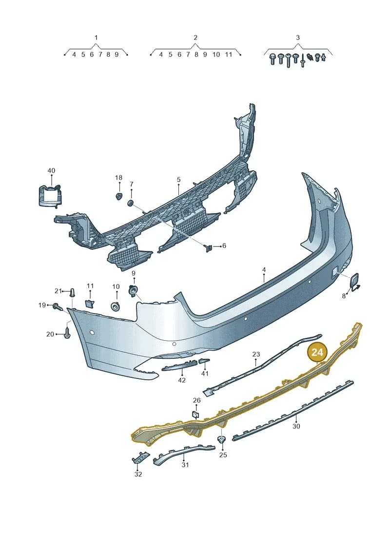 8W9807521AT94 — Audi RS4 Avant (2017-2025) diagram 438807600, position 24