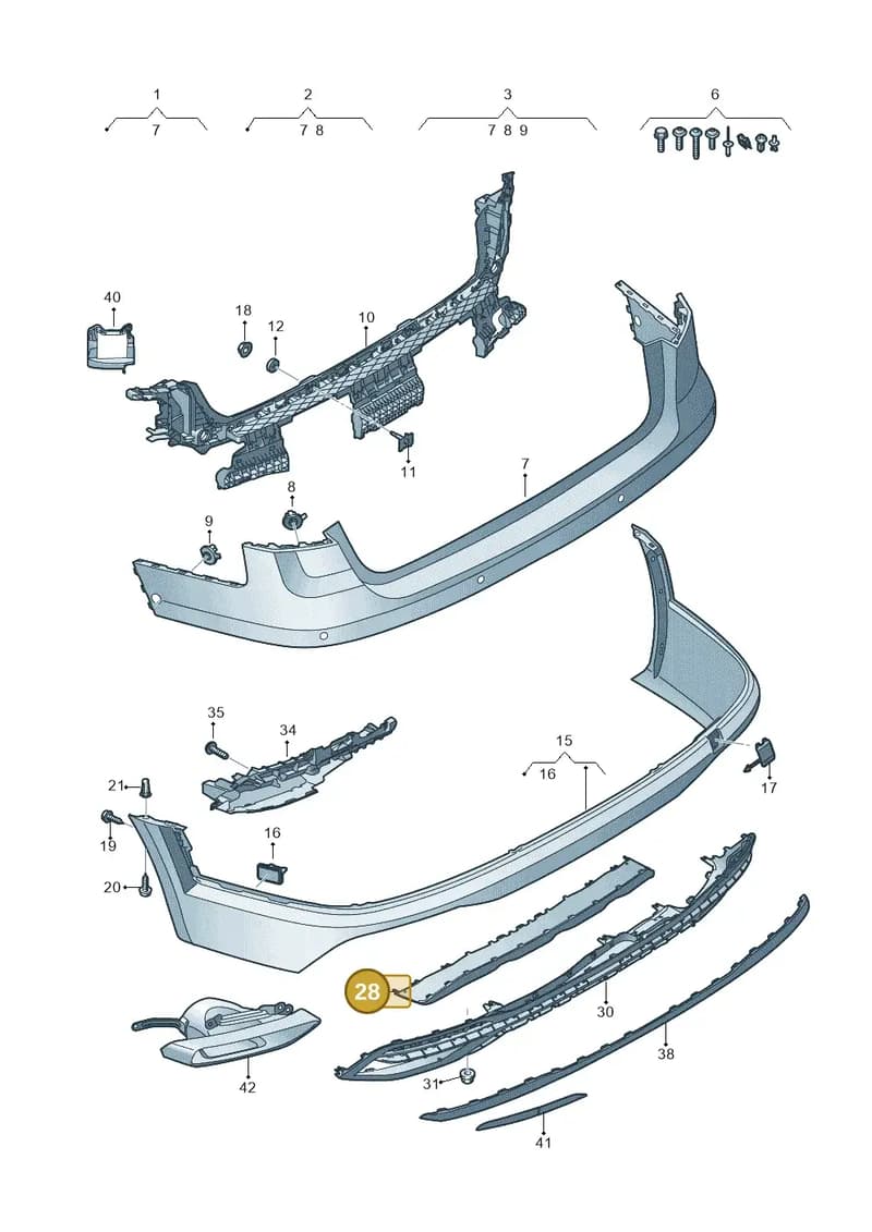 8W9807835F — Audi A4 (2015-2025) diagram 849807850, position 28