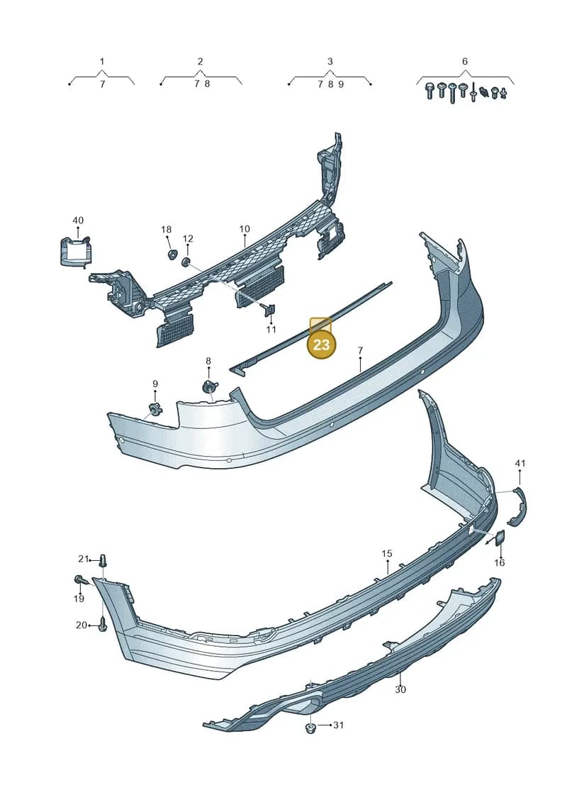 8W9807900F — Audi A4 (2015-2025) diagram 849807800, position 23