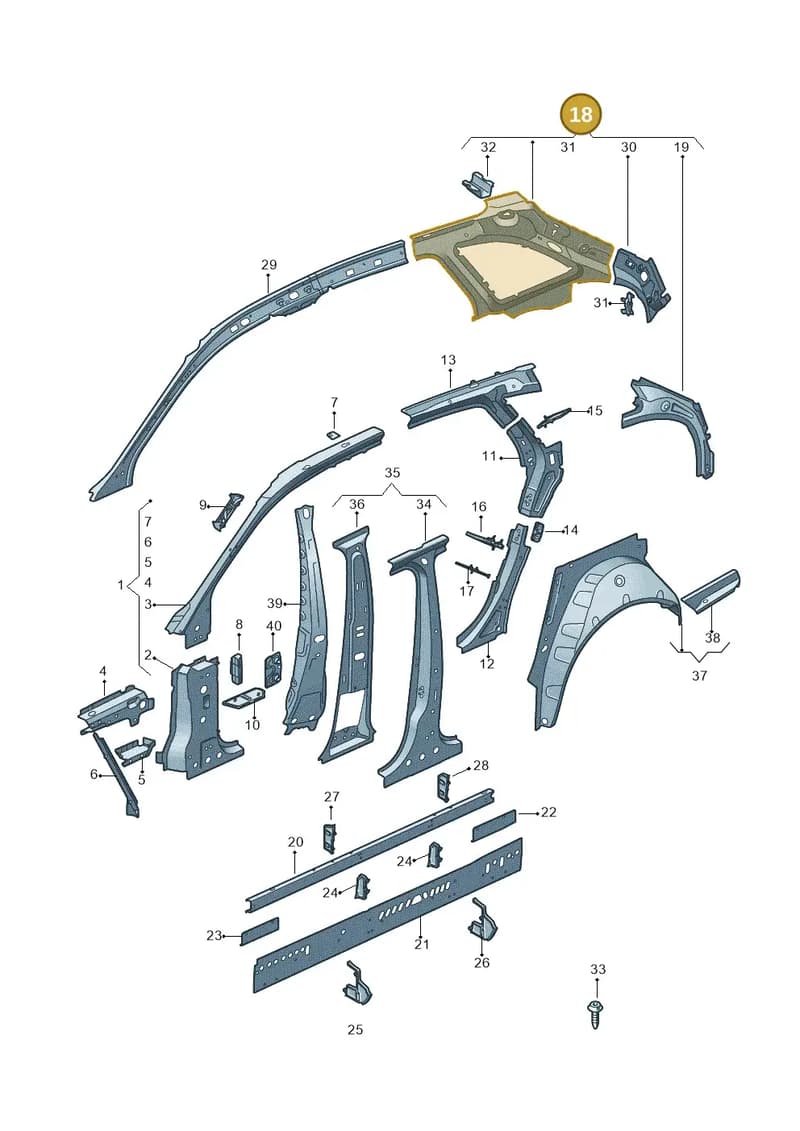 8W9809051 — Audi RS4 Avant (2017-2025) diagram 849809100, position 18