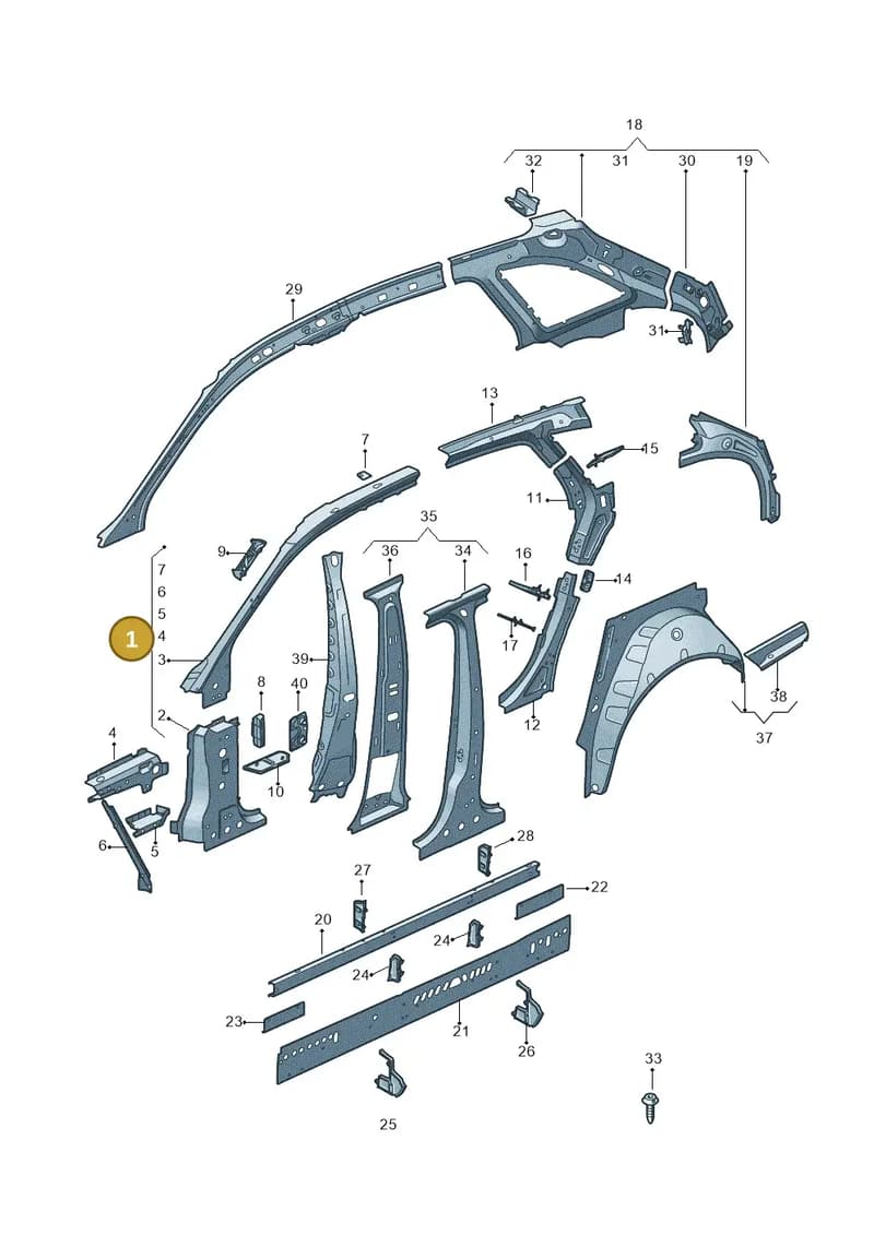 8W9809201 — Audi RS4 Avant (2017-2025) diagram 849809100, position 1