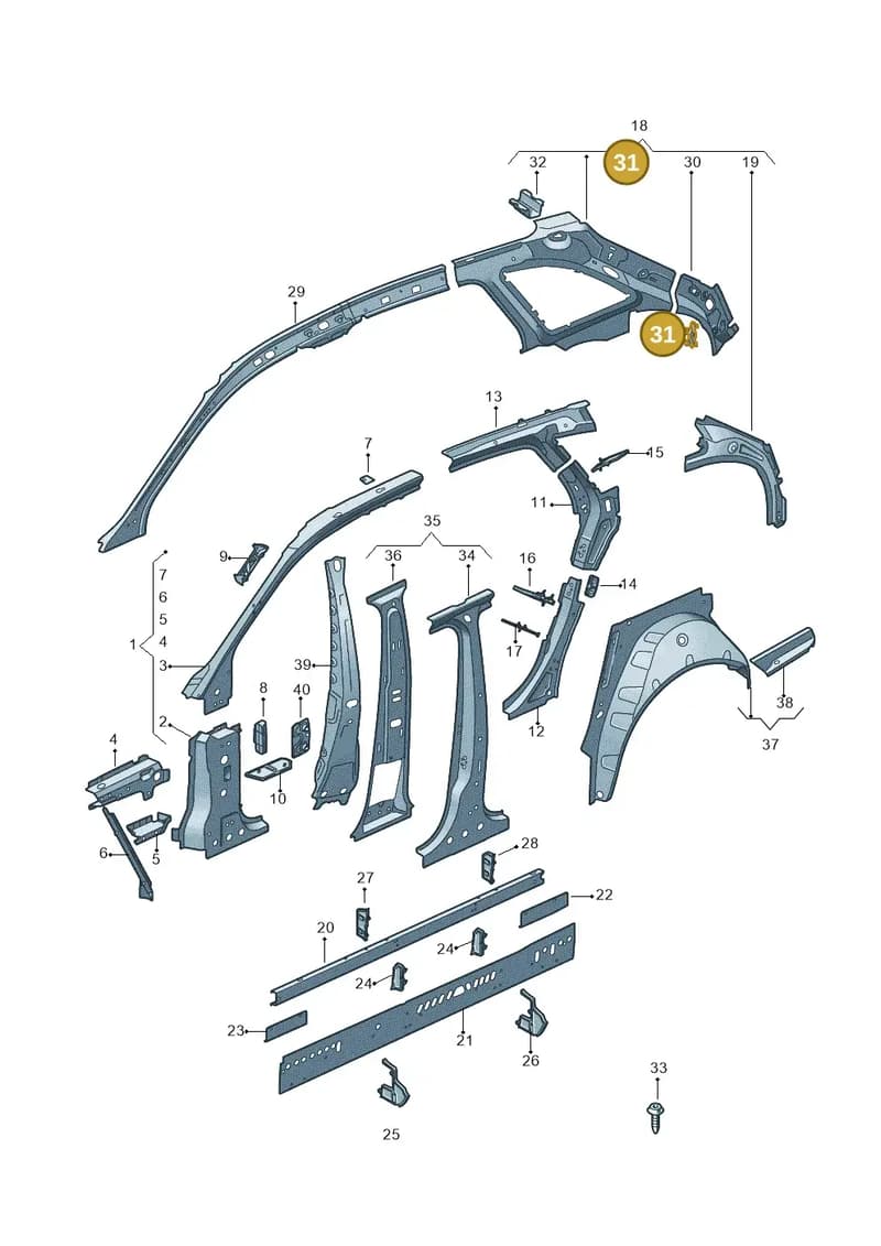 8W9809493 — Audi RS4 Avant (2017-2025) diagram 849809100, position 31