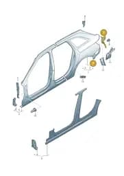 8W9809649A Audi Mounting for Tail Light