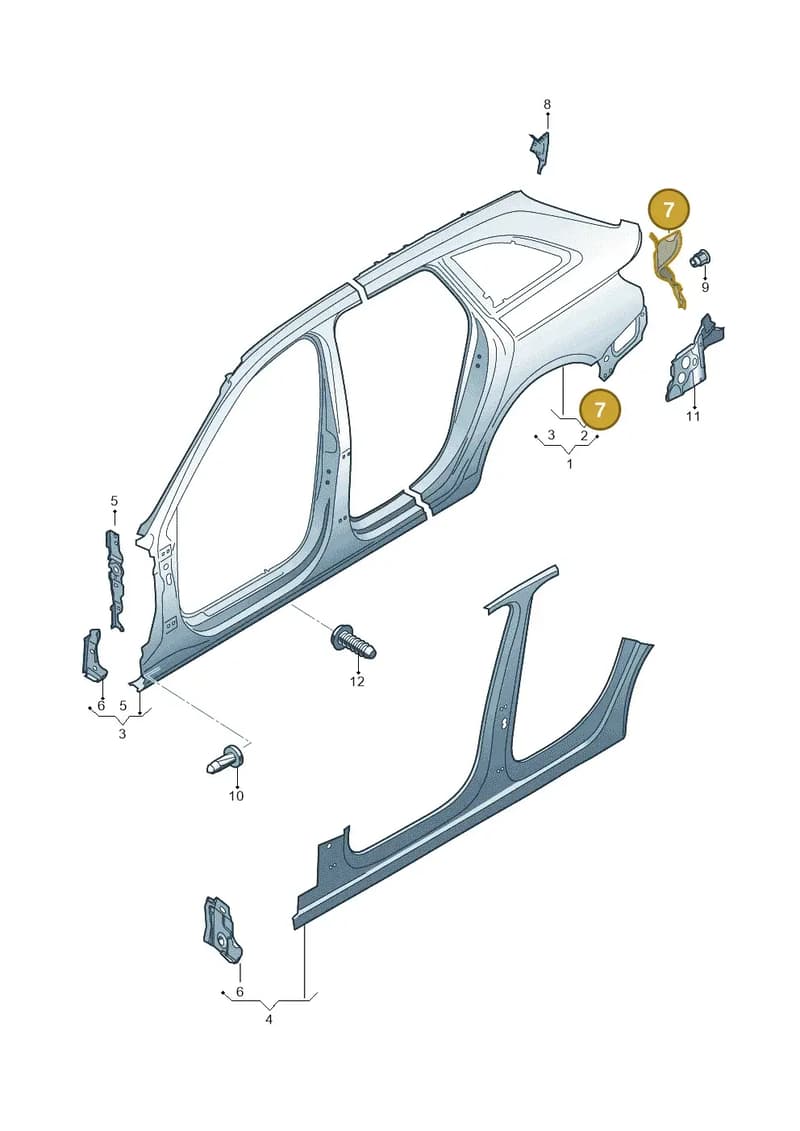 8W9809649 — Audi A4 (2015-2025) diagram 849809600, position 7