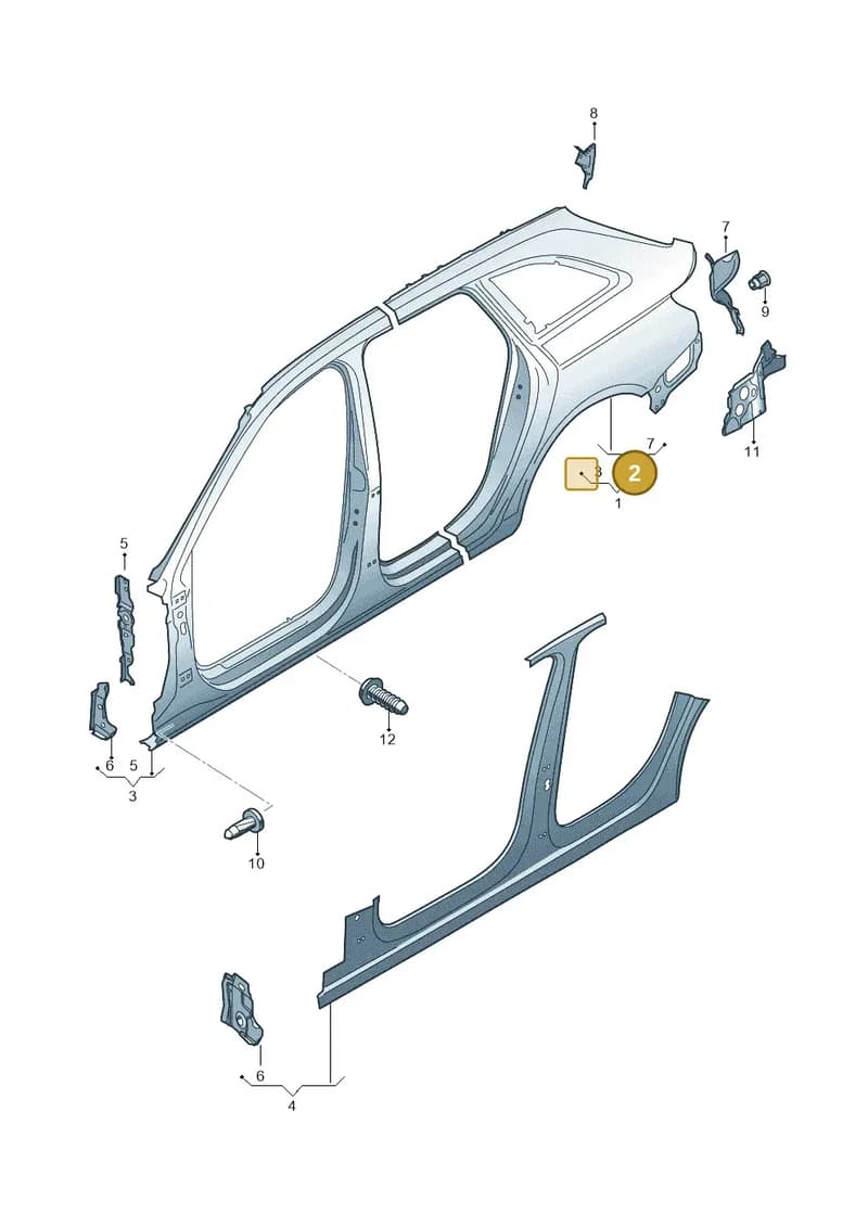 8W9809837A — Audi A4 (2015-2025) diagram 849809600, position 2