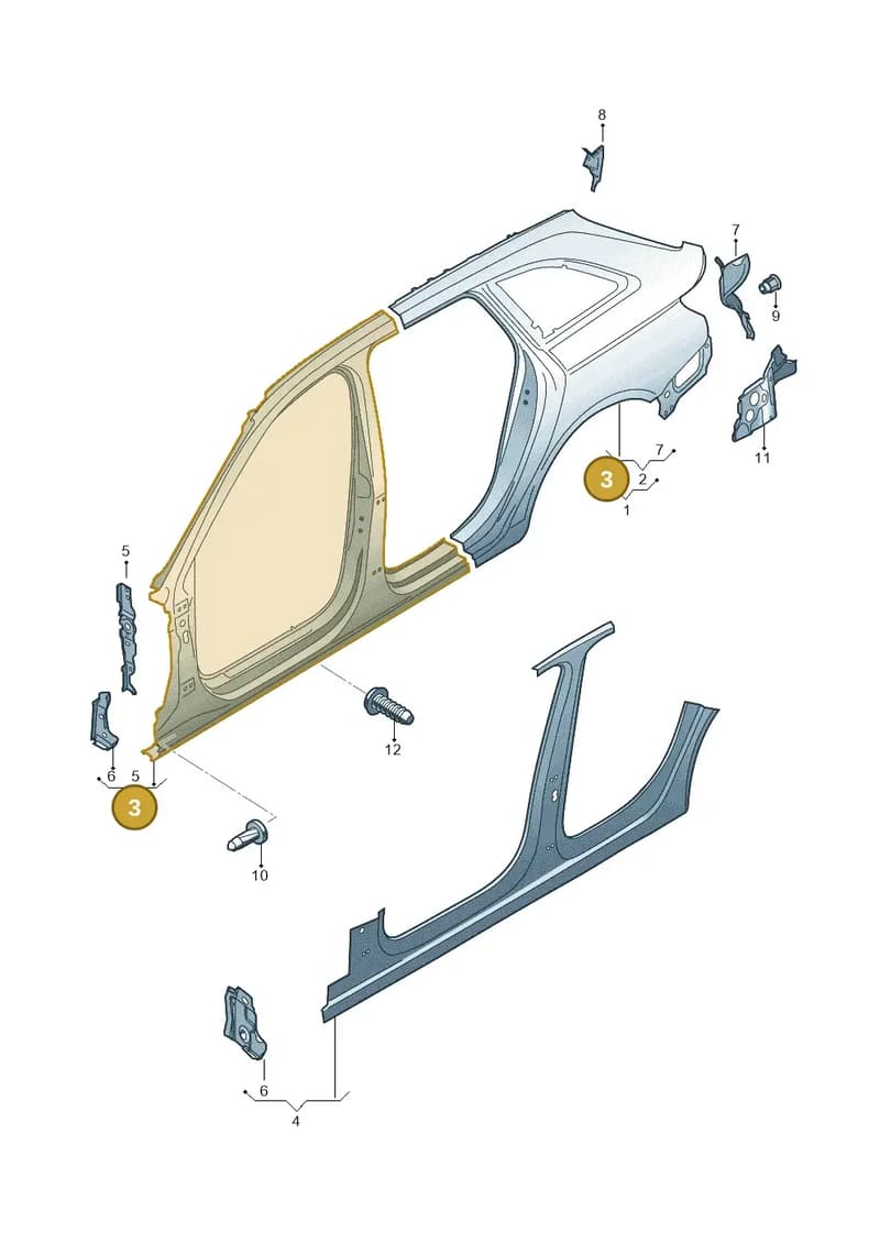 8W9809839 — Audi A4 (2015-2025) diagram 849809600, position 3