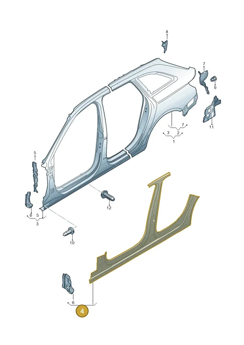 8W9809847 — Audi A4 (2015-2025) diagram 849809600, position 4
