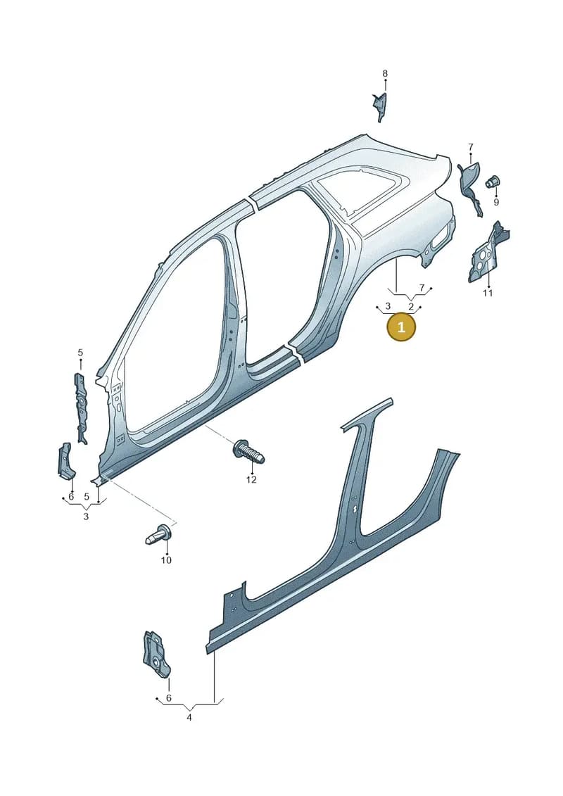 8W9810075A — Audi A4 (2015-2025) diagram 849809600, position 1