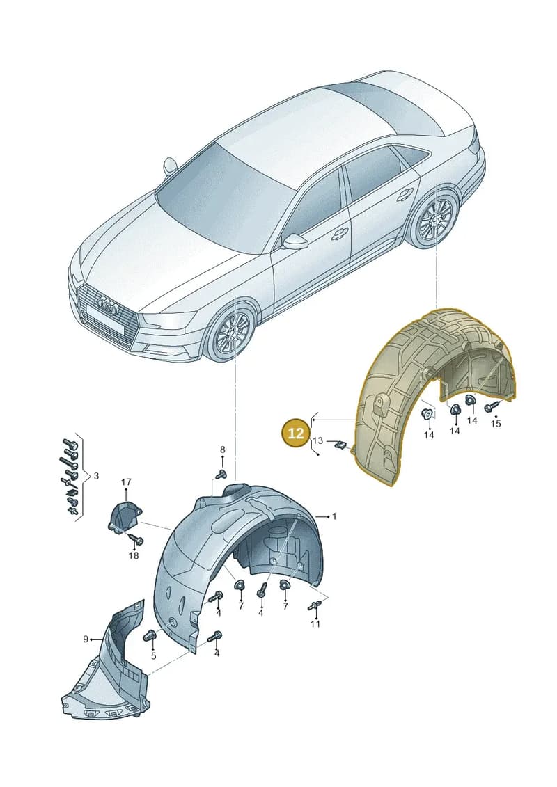 8W9810171 — Audi A4 (2015-2025) diagram 849821051, position 12