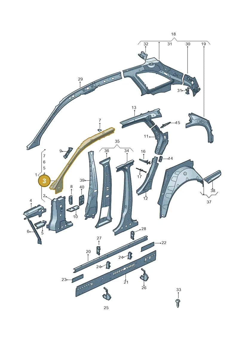 8W9810284A — Audi RS4 Avant (2017-2025) diagram 849809100, position 3