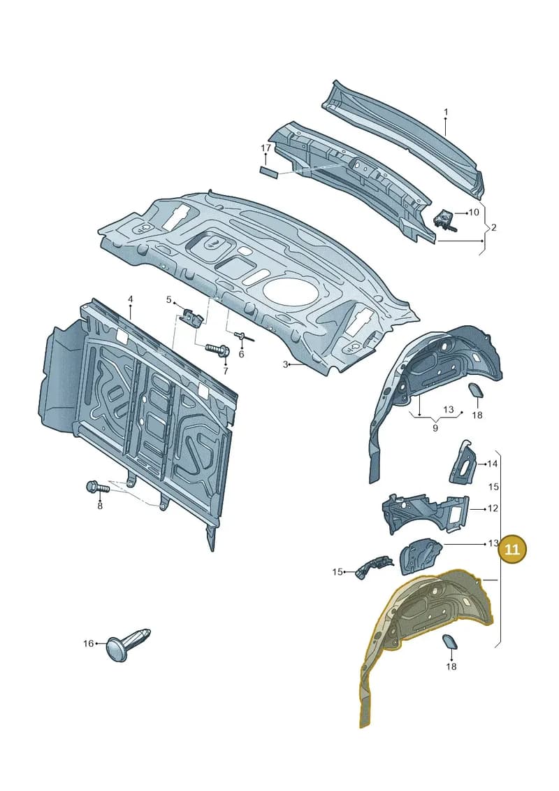8W9810363 — Audi A4 (2015-2025) diagram 849813000, position 11