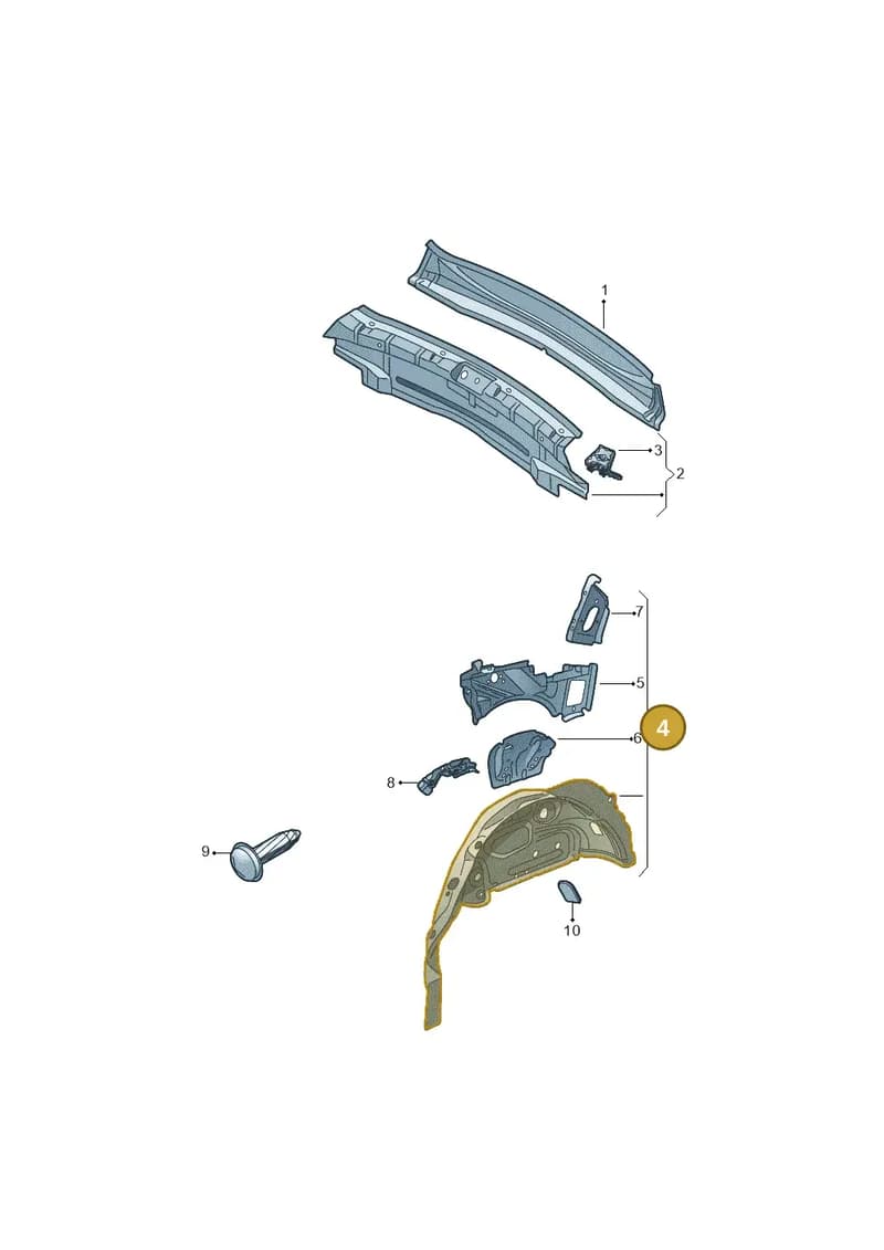 8W9810364 — Audi RS4 Avant (2017-2025) diagram 438813000, position 4