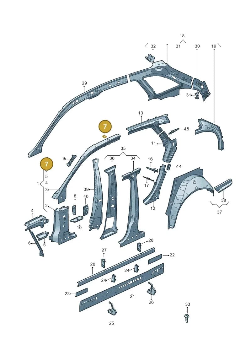 8W9810555 — Audi RS4 Avant (2017-2025) diagram 849809100, position 7