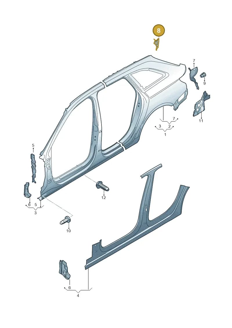 8W9810569 — Audi A4 (2015-2025) diagram 849809600, position 8