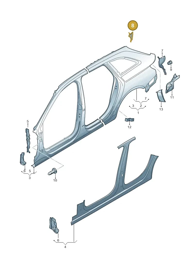 8W9810569 — Audi RS4 Avant (2017-2025) diagram 438809500, position 8