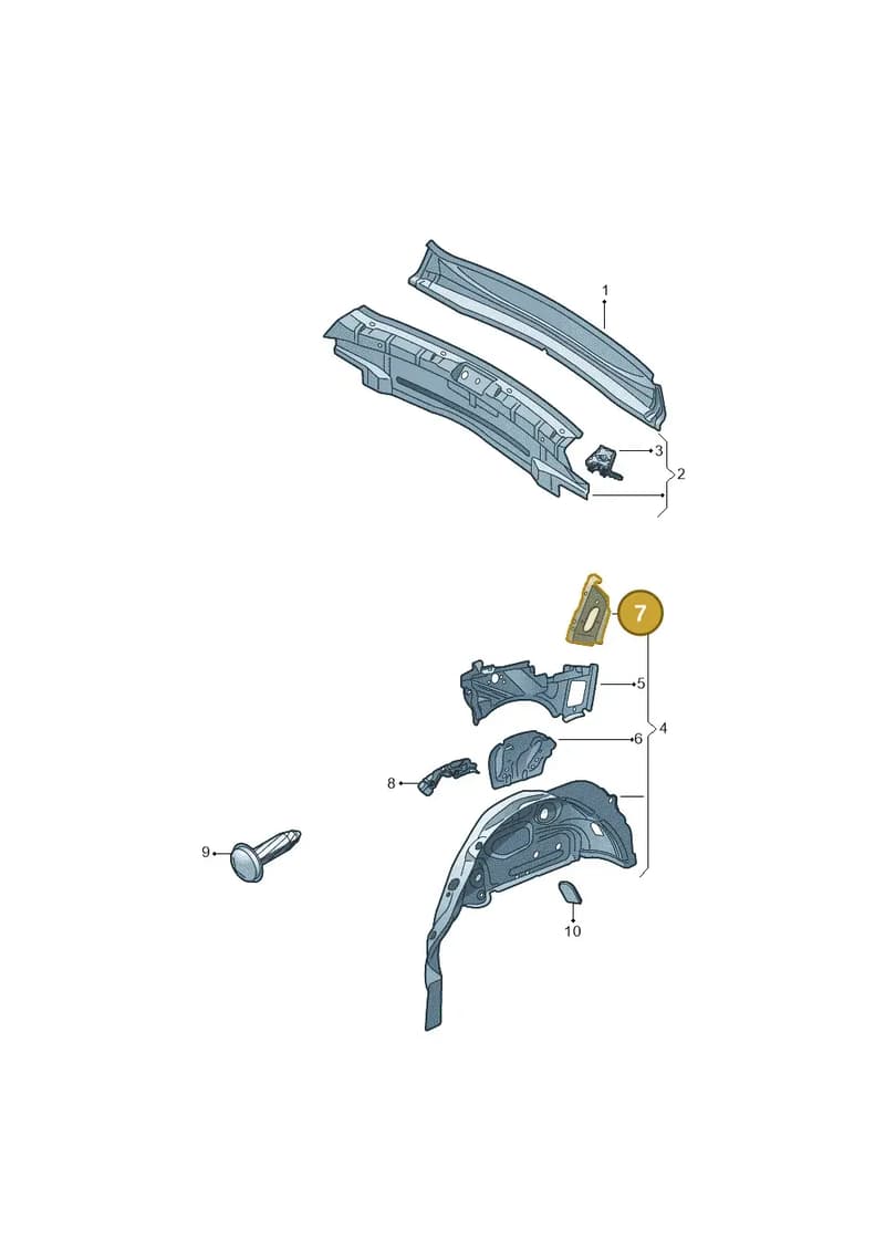 8W9813209 — Audi RS4 Avant (2017-2025) diagram 438813000, position 7