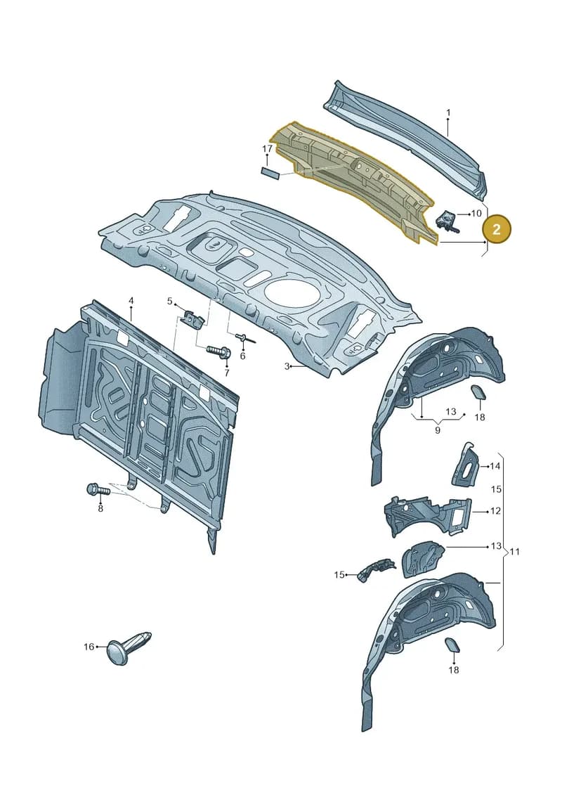 8W9813331TA — Audi A4 (2015-2025) diagram 849813000, position 2
