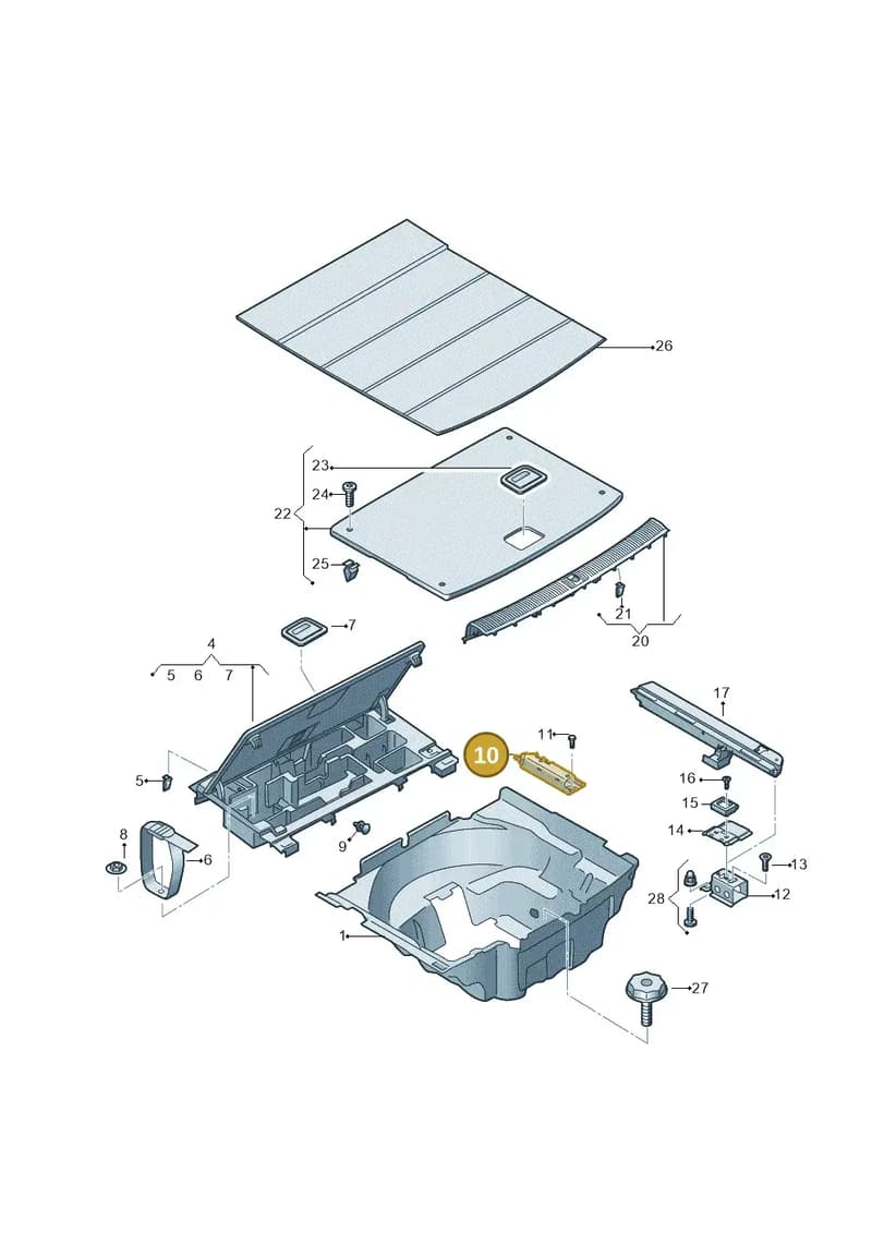 8W9813981C — Audi A5 Sportback (2016-2025) diagram 897863850, position 10