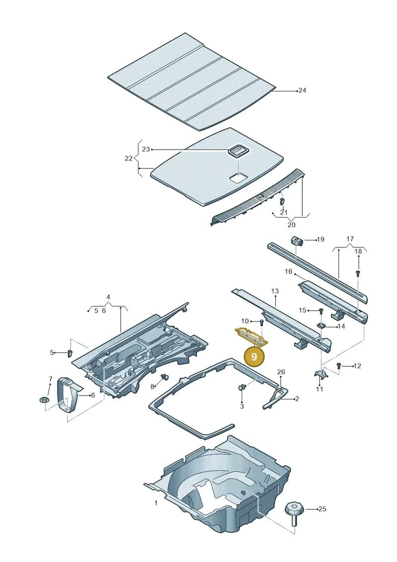 8W9813982 — Audi RS4 Avant (2017-2025) diagram 849863850, position 9
