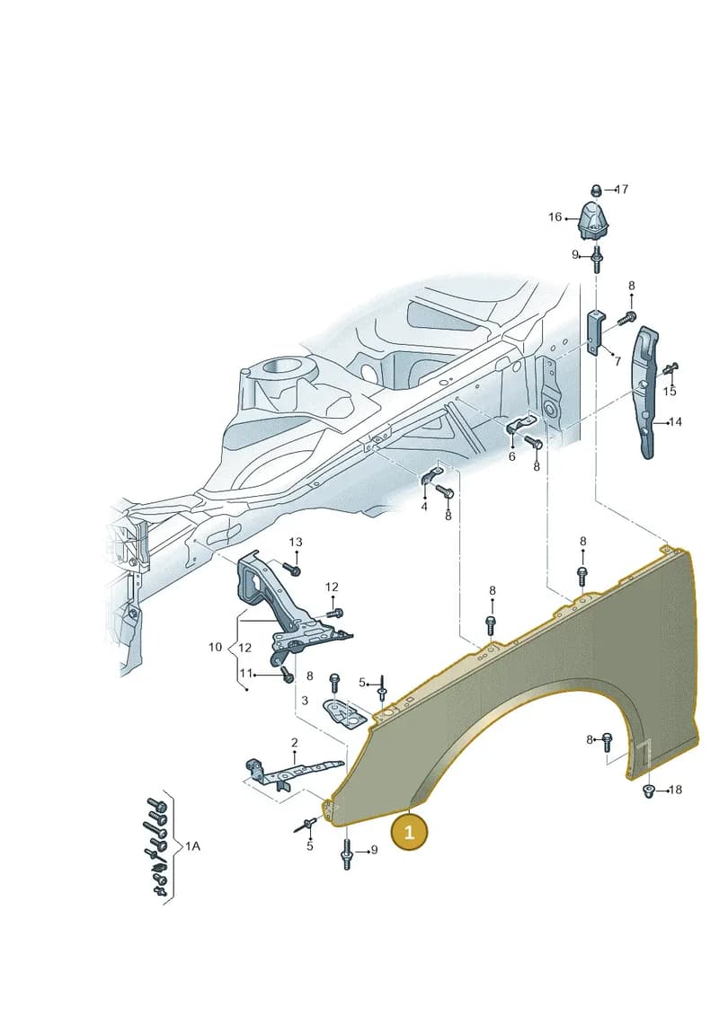 8W9821105A — Audi A4 (2015-2025) diagram 849821000, position 1