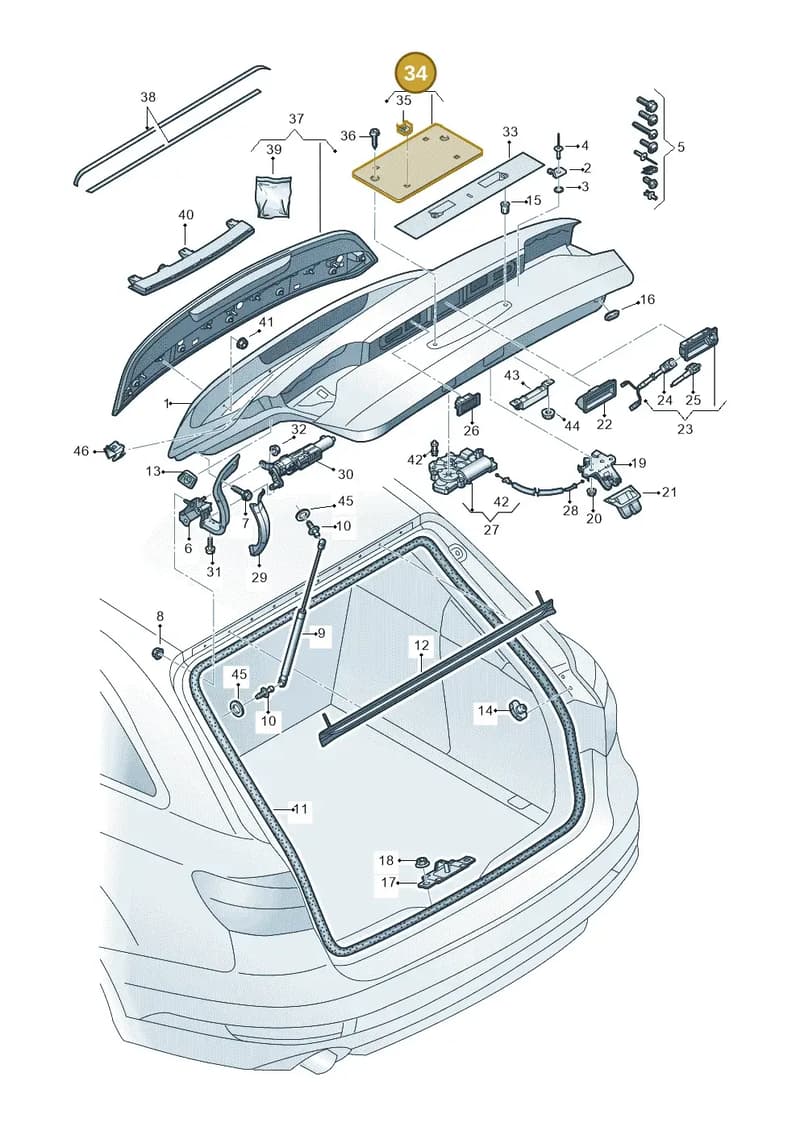 8W9827113B9B9 — Audi RS4 Avant (2017-2025) diagram 849827100, position 34