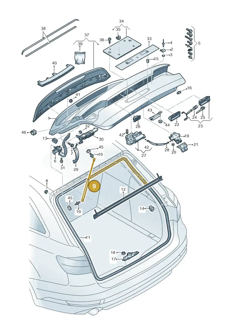 8W9827552E — Audi A4 (2015-2025) diagram 849827100, position 9