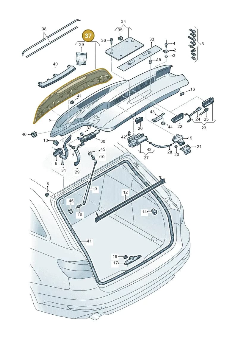 8W9827933BGRU — Audi RS4 Avant (2017-2025) diagram 849827100, position 37