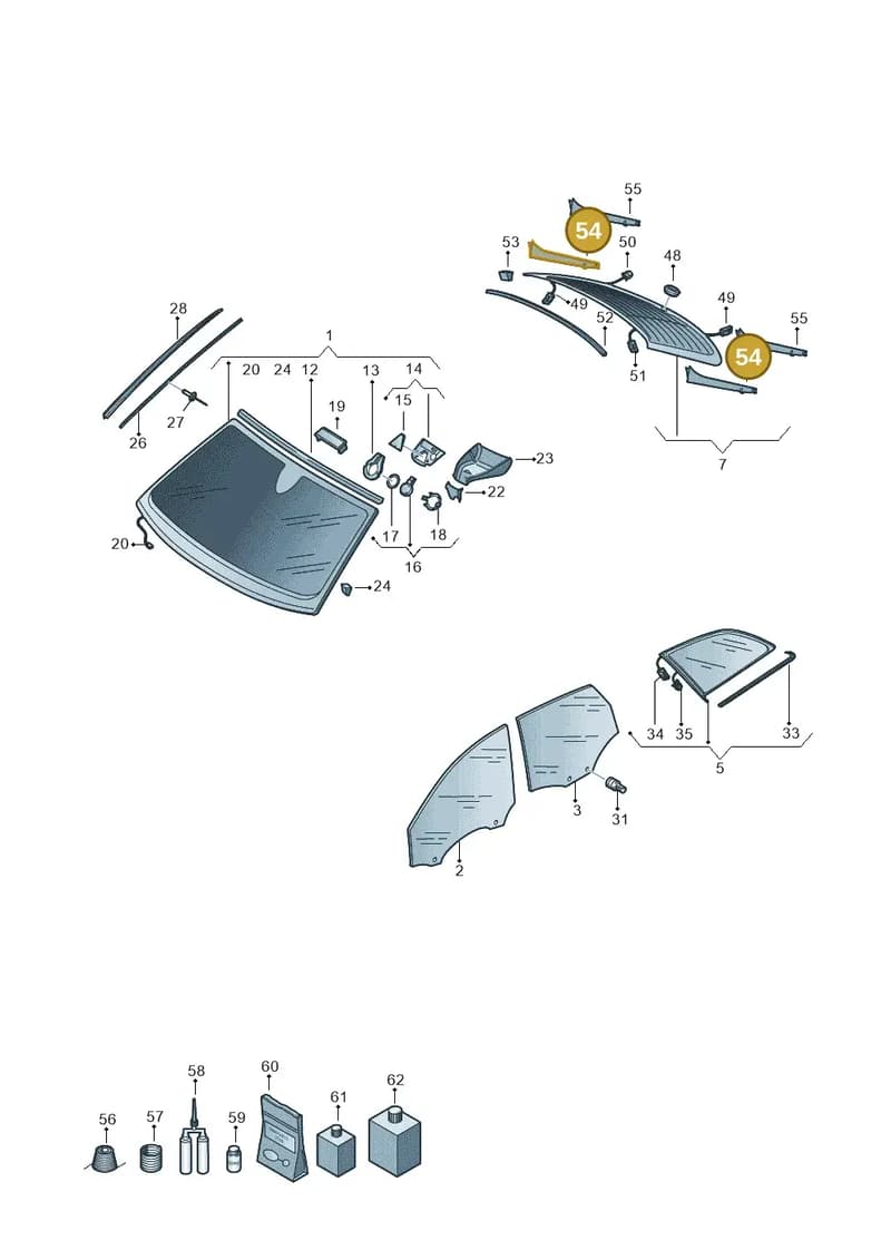 8W9845160A — Audi RS4 Avant (2017-2025) diagram 438845000, position 54