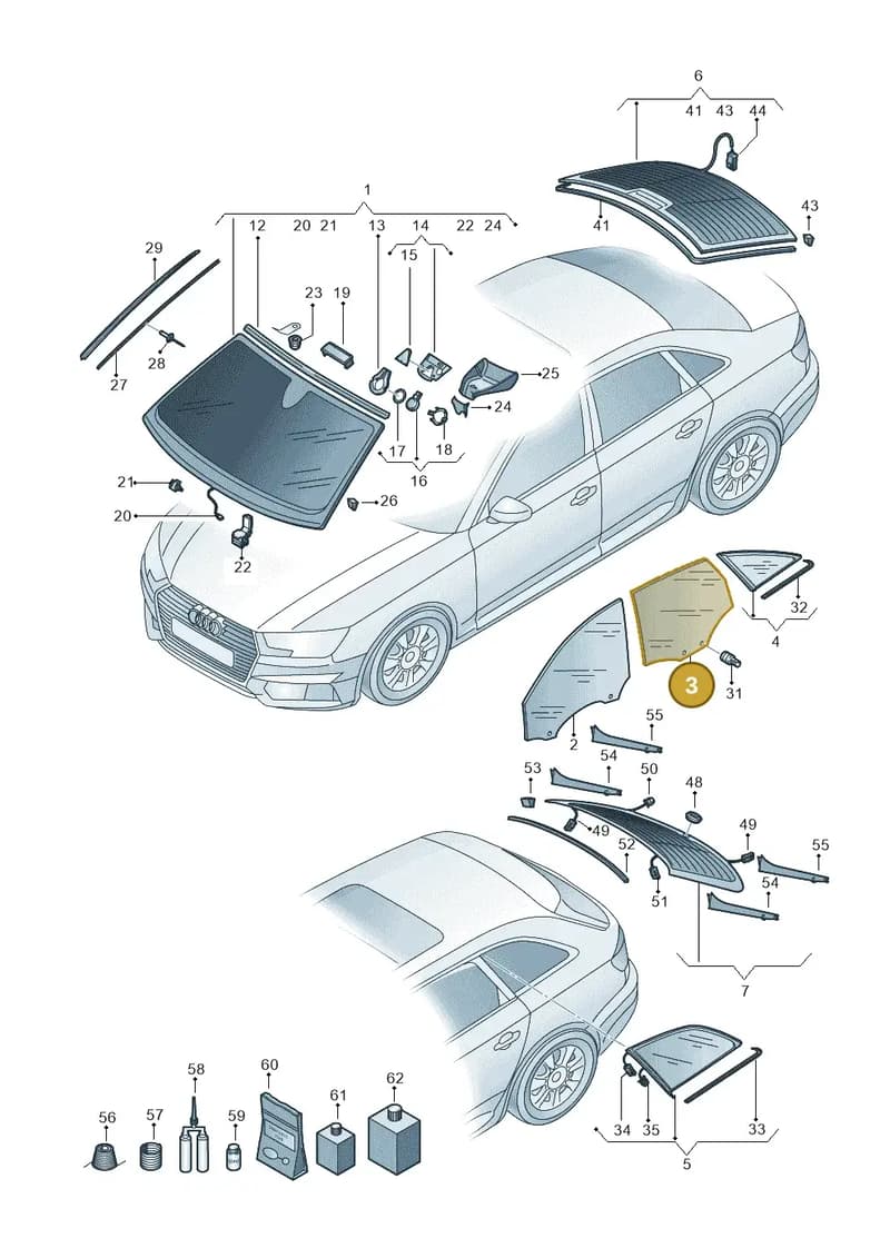8W9845205D — Audi A4 (2015-2025) diagram 849845100, position 3