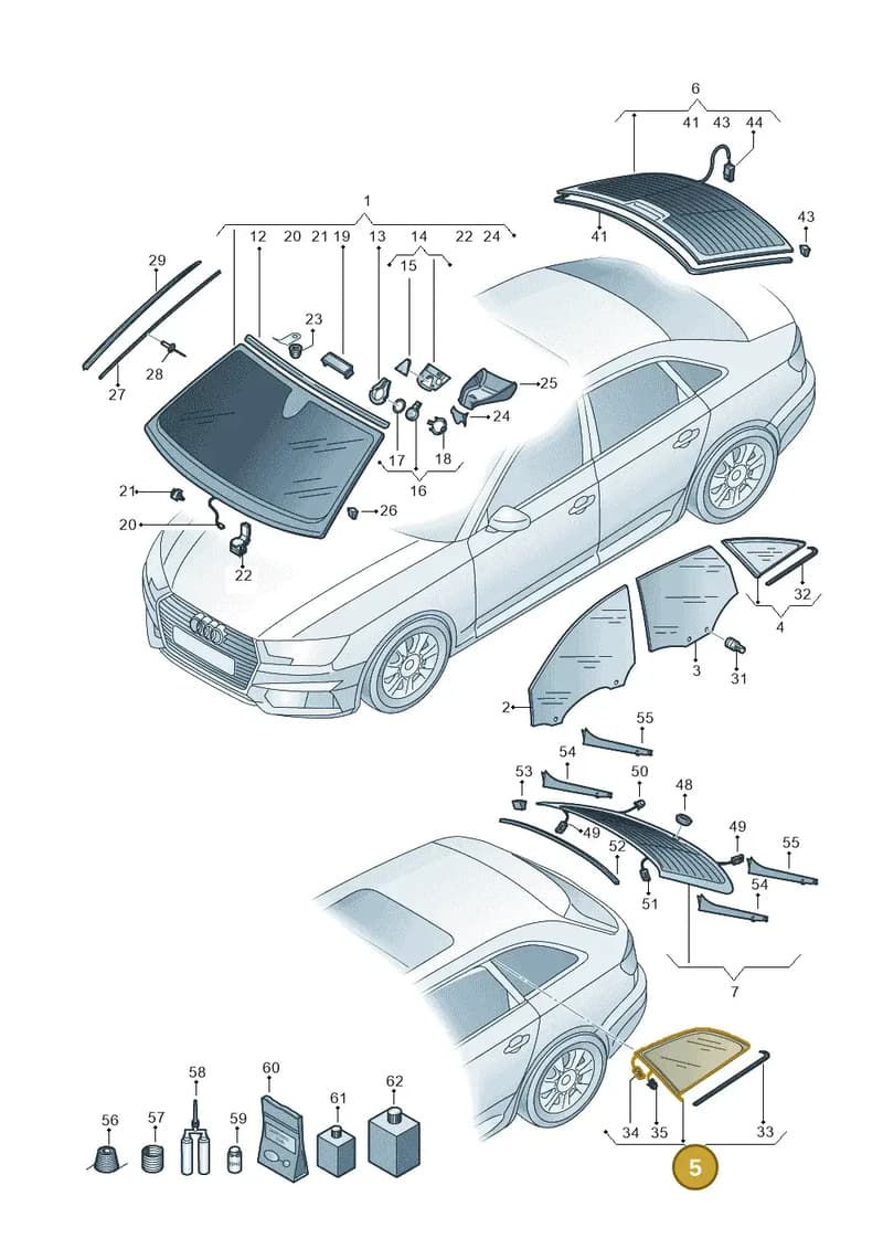 8W9845298AANVB — Audi A4 (2015-2025) diagram 849845000, position 5