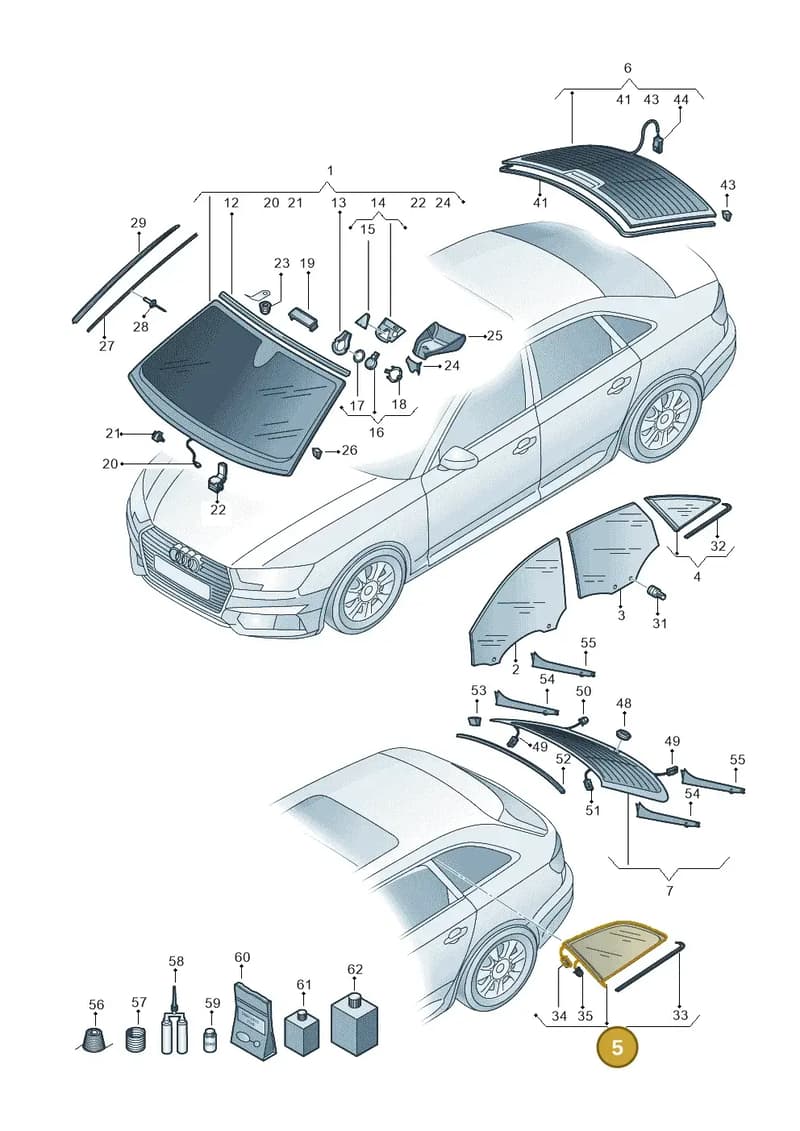 8W9845298BANVB — Audi A4 (2015-2025) diagram 849845100, position 5