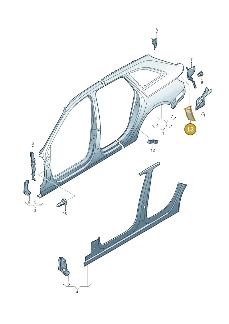 8W9853468T94 — Audi RS4 Avant (2017-2025) diagram 438809500, position 13