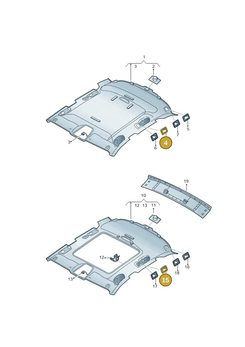 8W9861305 — Audi RS4 Avant (2017-2025) diagram 438867550, position 4+15