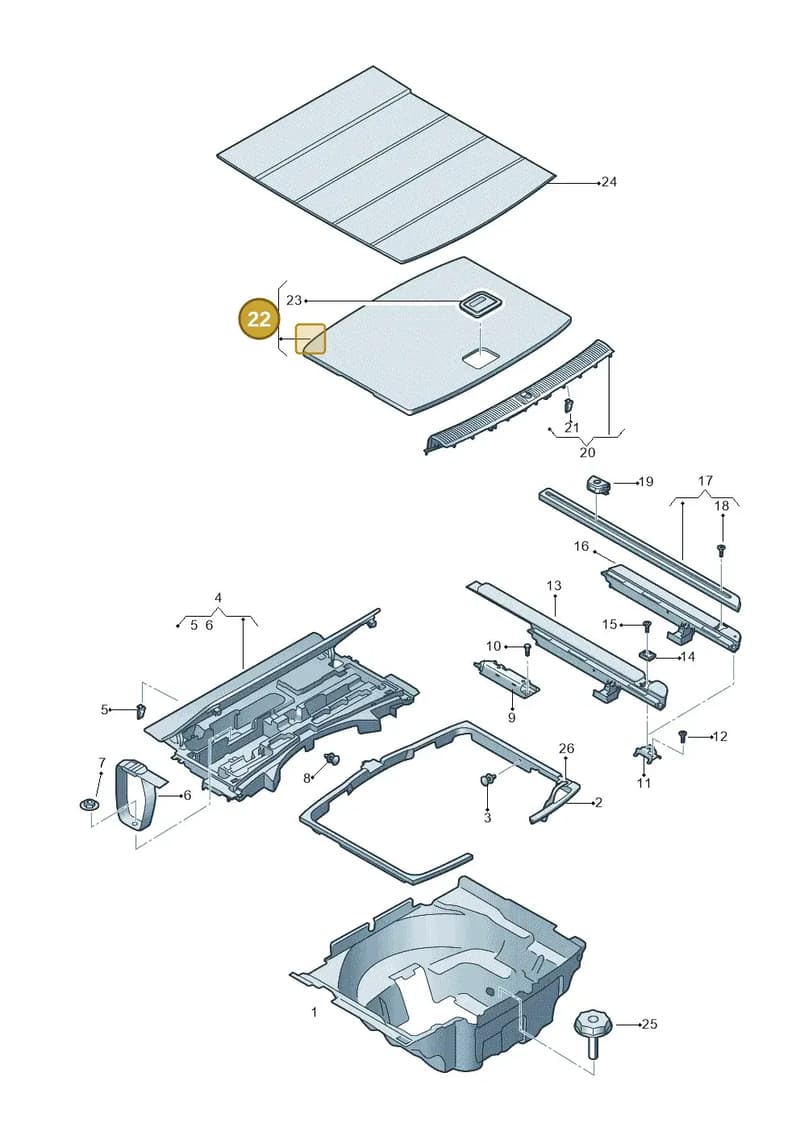 8W9861531GW8 — Audi A4 (2015-2025) diagram 849863850, position 22