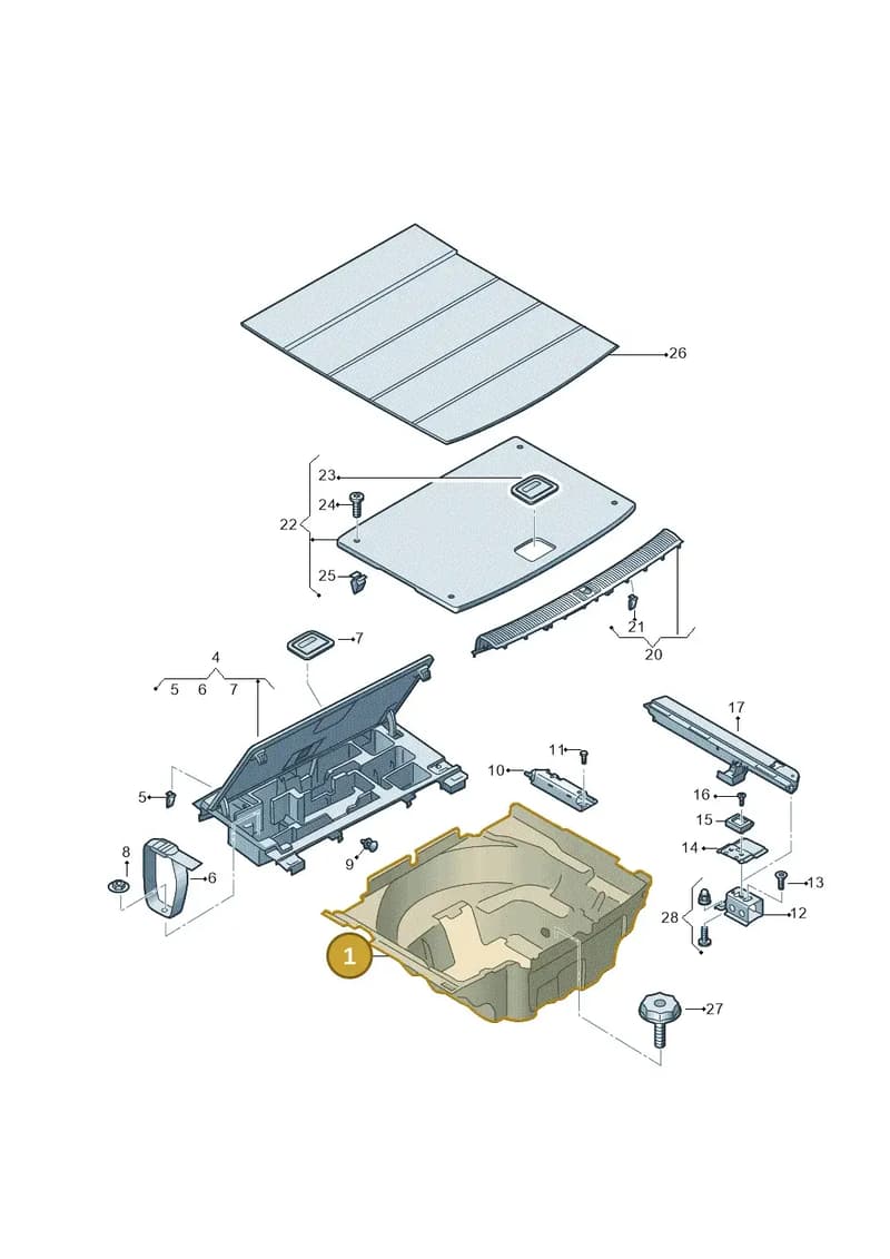 8W9863697E — Audi A5 Sportback (2016-2025) diagram 897863850, position 1