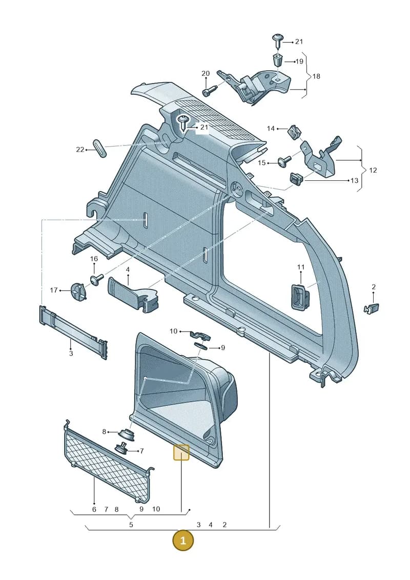 8W9863879DKTH — Audi A4 (2015-2025) diagram 849863900, position 1