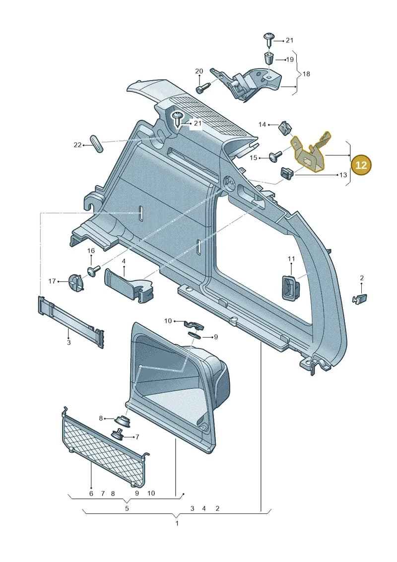 8W9864200 — Audi RS4 Avant (2017-2025) diagram 849863900, position 12