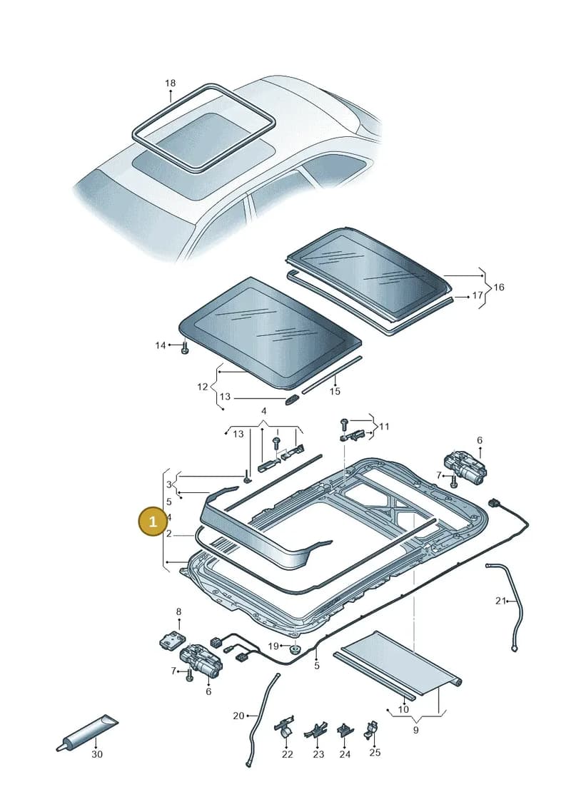8W9877049B — Audi RS4 Avant (2017-2025) diagram 849877100, position 1