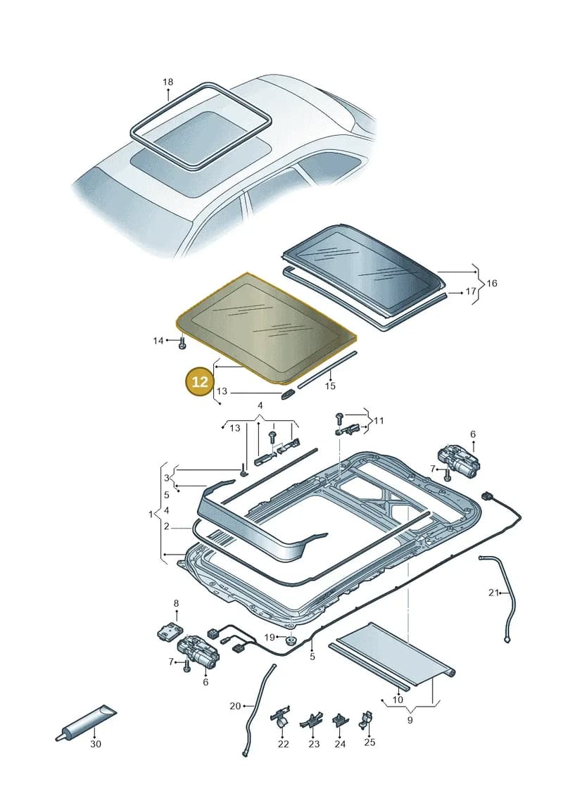 8W9877055B — Audi RS4 Avant (2017-2025) diagram 849877100, position 12