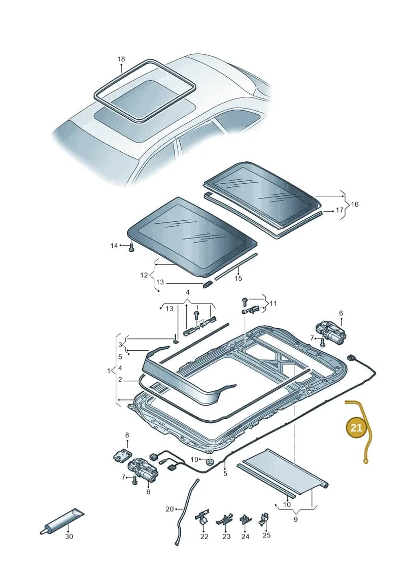 8W9877203C — Audi RS4 Avant (2017-2025) diagram 849877100, position 21