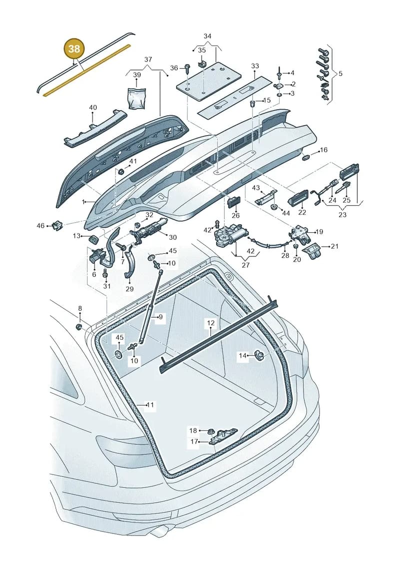 8W9898940 — Audi RS4 Avant (2017-2025) diagram 849827100, position 38