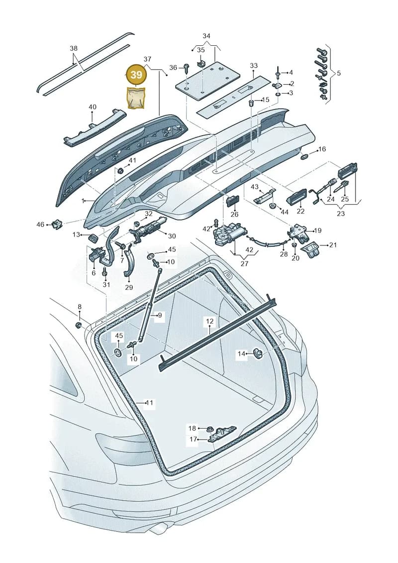 8W9898941 — Audi RS4 Avant (2017-2025) diagram 849827100, position 39