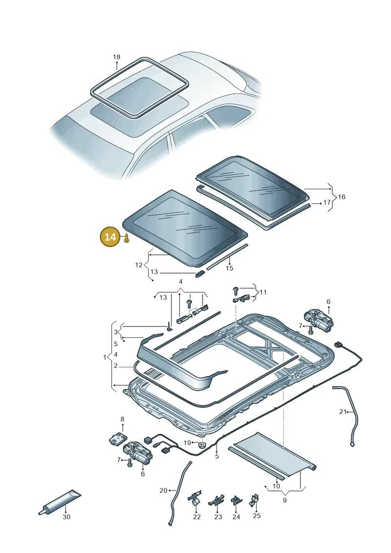 8W9898955 — Audi RS4 Avant (2017-2025) diagram 849877100, position 14