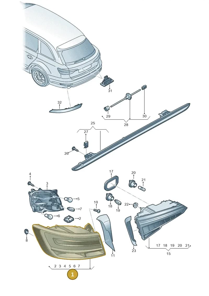 8W9945069 — Audi A4 (2015-2025) diagram 849945100, position 1
