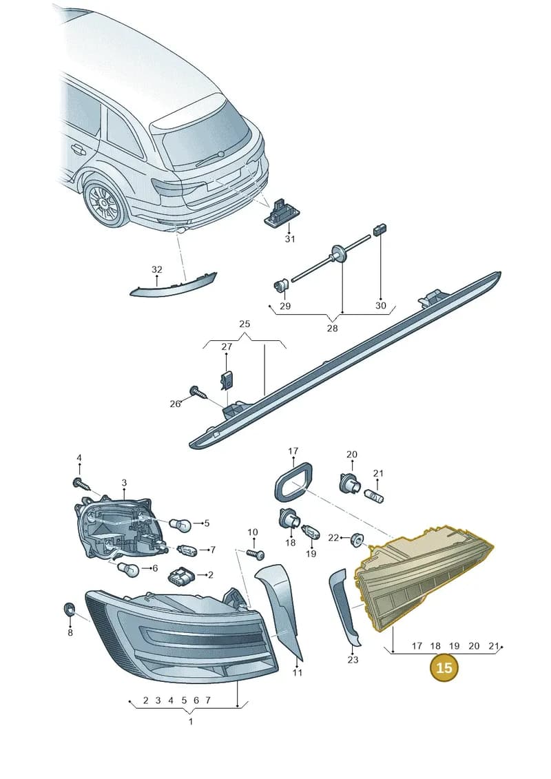 8W9945094 — Audi A4 (2015-2025) diagram 849945100, position 15