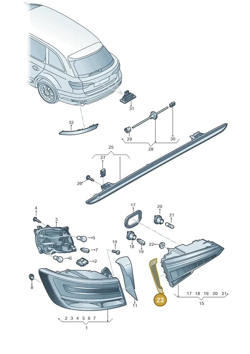 8W9945255 — Audi A4 (2015-2025) diagram 849945100, position 23