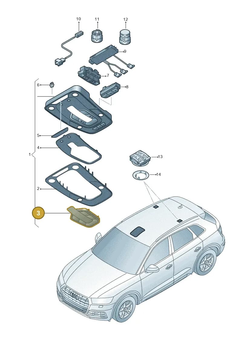 8W9947143CBC5 — Audi Q5 (2016-2025) diagram 896947050, position 3